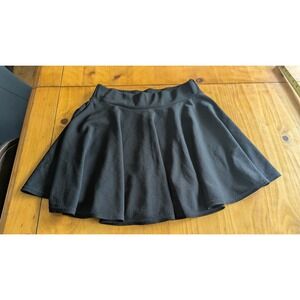 Urban Coco Black Skater Mini Skirt Textured Flared A-Line Elastic Waist Large